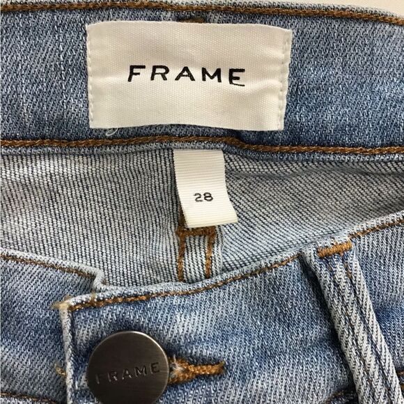 Frame Denim Alemany Skinny Leg Distressed Raw Hem Jeans Size 28 - Picture 4 of 10